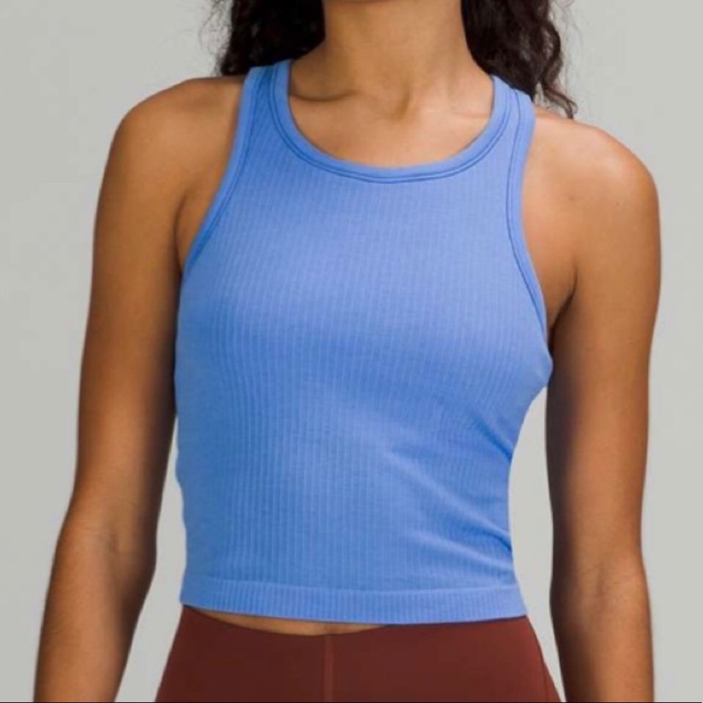 NWT Lululemon Blue Nile Ebb to Street Crop tank sz 6
